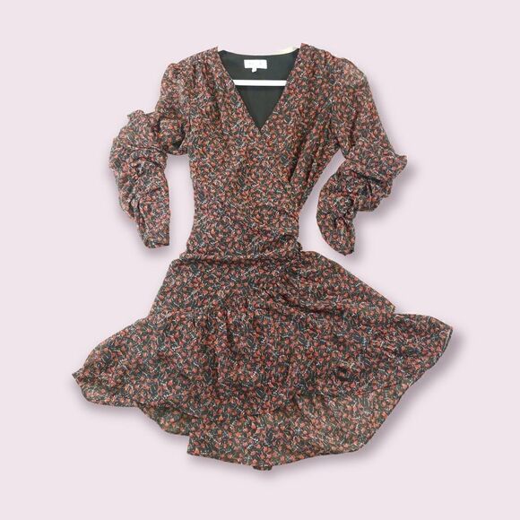 𝅺Acoa Wrap Printed Dress Long Sleeve - Picture 2 of 7